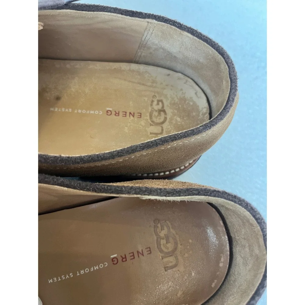 UGG Jovin Oxford Men's 11 Chestnut Buck Suede Derby Shoes Comfort Treadlite Lace